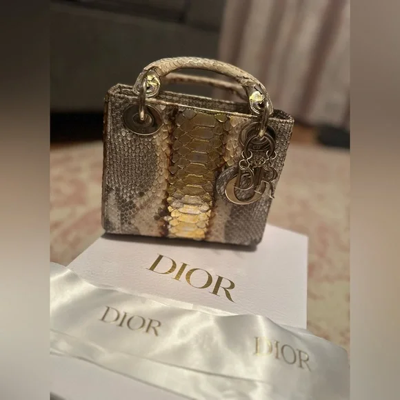 Lady Dior in Rare Gold/Bronze Python - Picture 5 of 14